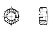 Гайка шестигранная прорезная с уменьшенным размером ГОСТ 5935-73